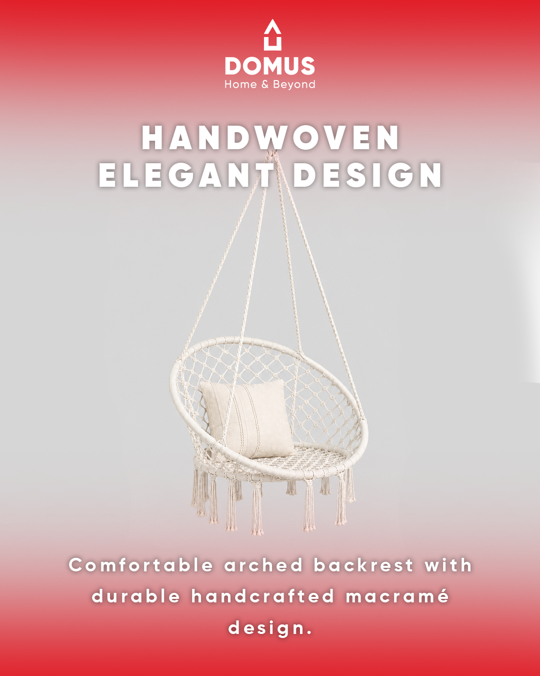 Premium Cotton Hanging Swing Chair + Free Cushion