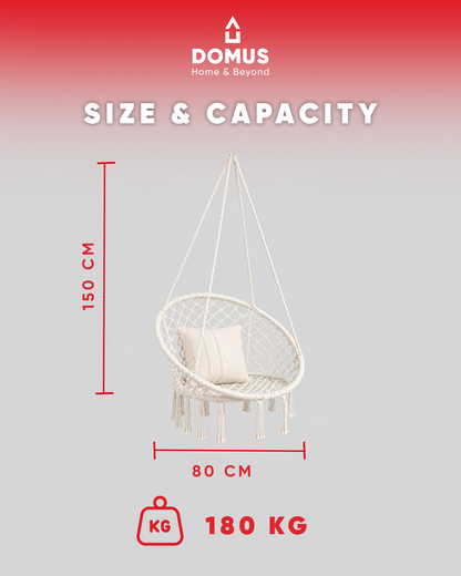 Premium Cotton Hanging Swing Chair + Free Cushion