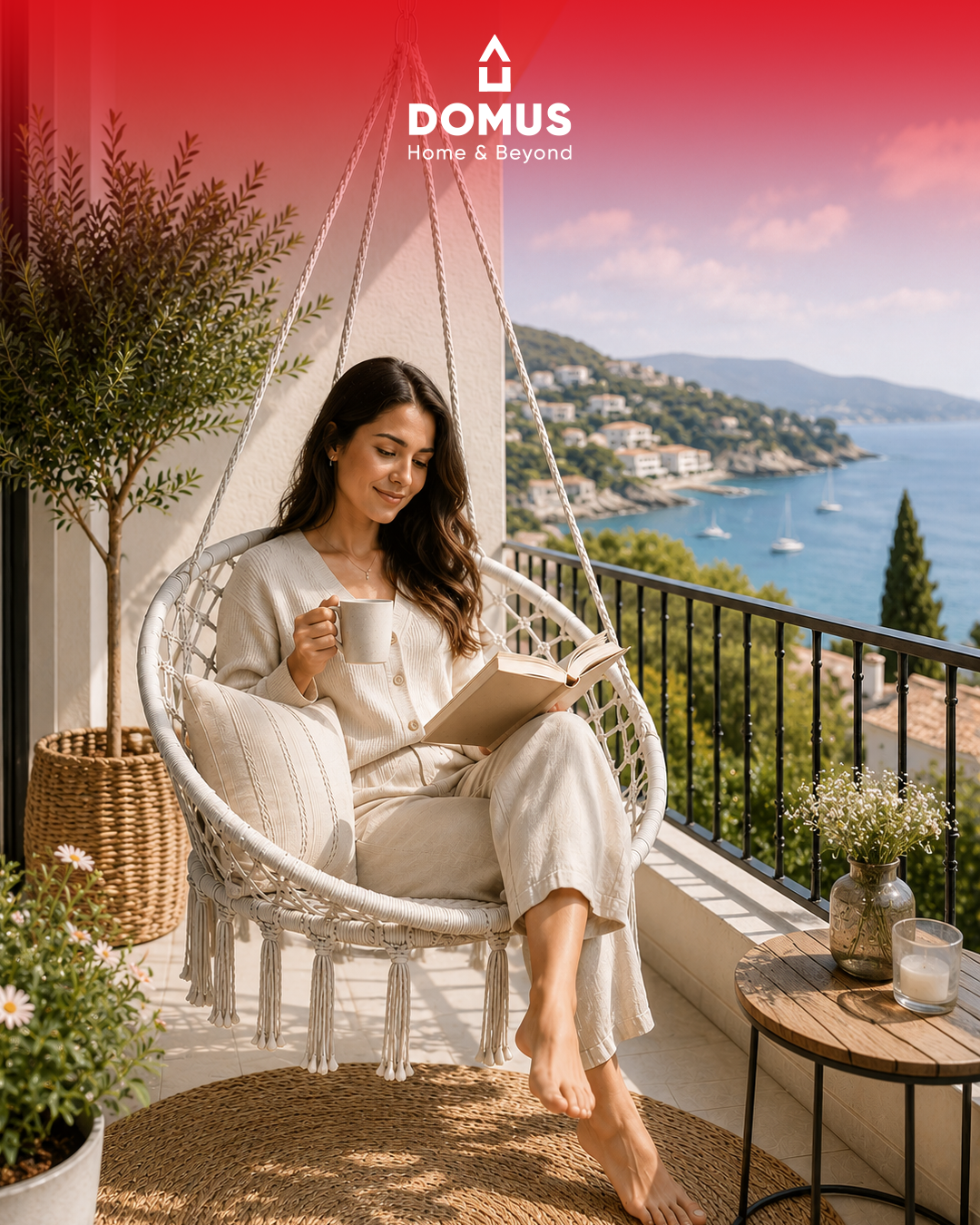 Premium Cotton Hanging Swing Chair + Free Cushion